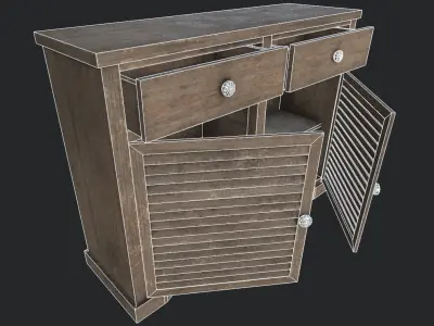 Wood Cabinet 1 PBR Low-poly 3D model
