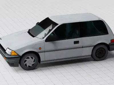 Low Poly Hatchback Vehicle Low-poly 3D model
