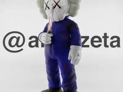 Kaws Michael Myers Textured Low-poly 3D model