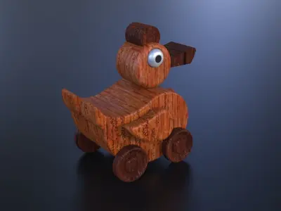 Wooden Duck Toy Free 3D model