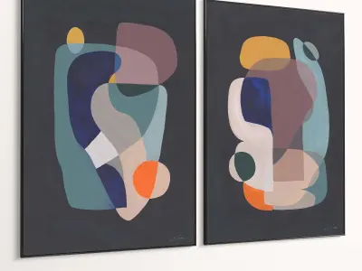 Plaster Two Photo Frame 430 Low-poly 3D model