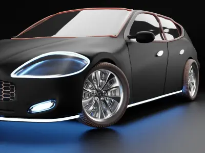 Black model of a Tesla Car 3D model