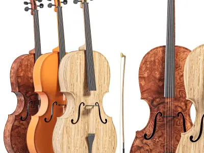 SZD Acoustic Cello with Soft Case Retro by Amazon 3D model