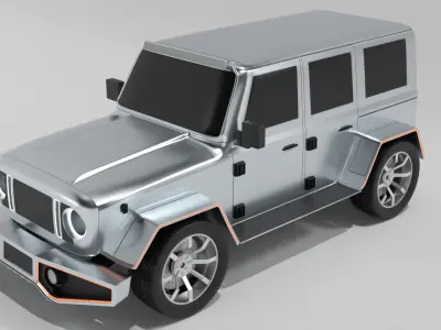 Overland Vehicle Low-poly 3D model