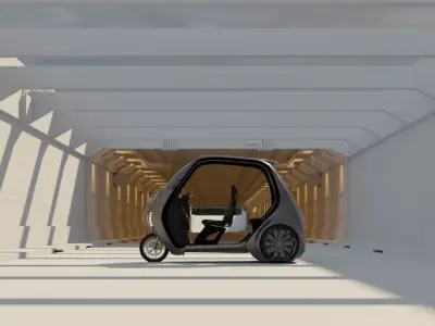 EV-Tricycle - KEKE Low-poly 3D model