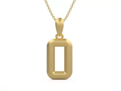 Model 1167 Number 0 Necklace Curved 3D print model