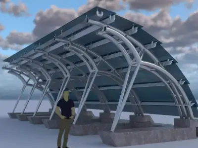 3D Model of Metal Structure Frame MK6 Low-poly 3D model