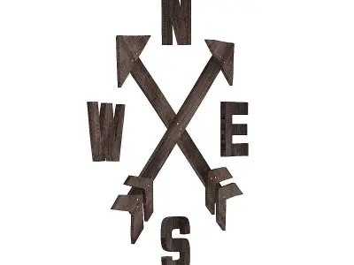 Compass Rose Wall Decoration 3D model