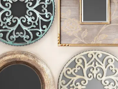Collection of decorative mirrors 2 3D model