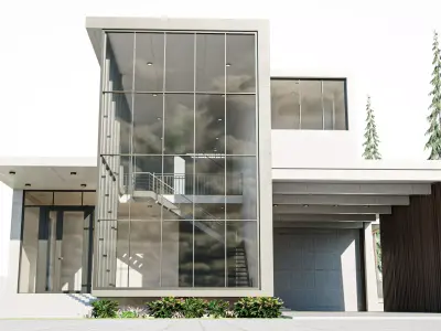 Modern House Low-poly 3D model