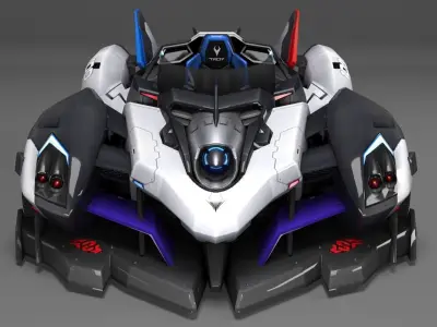  SuperCar Fire Line Chase 3d Model QQ Speed 3D model