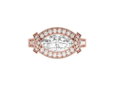 Marquise Solitaire Ring 3D print model