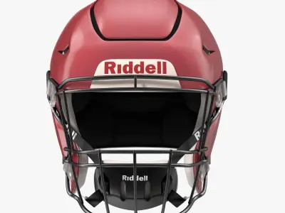 Riddel Speedflex Helmet Red Low-poly 3D model