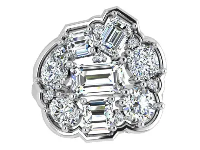 Fashion Diamond Luxury Ring 4189 3D print model