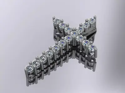 Elegant Corss Pendant Jewelry Gold 3D print model purchase