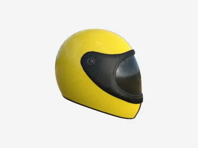 Cartoon Helmet Kart A03 Yellow - Character Design Low-poly 3D model