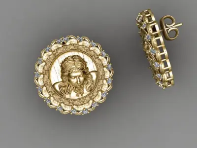 Jesus Earring 3d Print Model 3D print model 3D print model