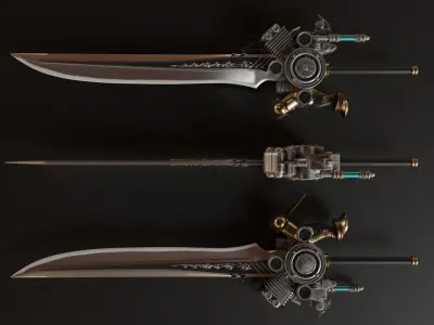Engine Blade Final Fantasy XV Low-poly 3D model