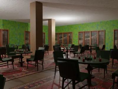 Coffee Shop Low-poly 3D model