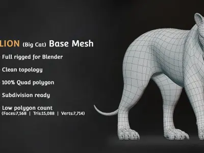 Base Meshes Animal Starter Kit 1 Low-poly 3D model