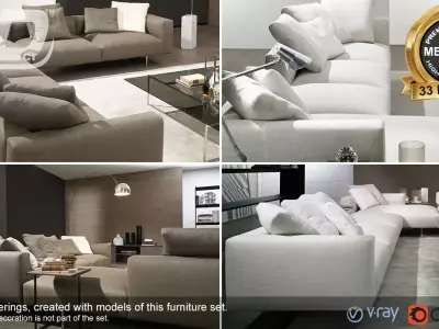 Calista Sofa Modular Set 3D model