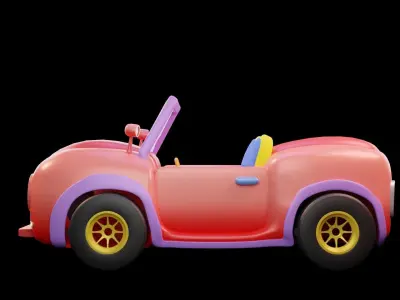 Cartoon Car Low-poly 3D model