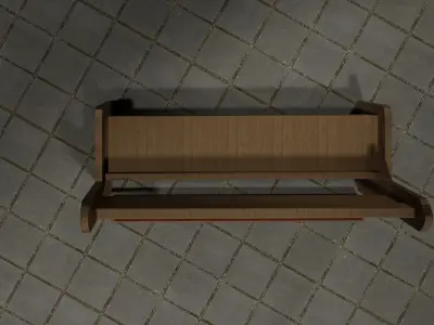 Church Bench 3D model