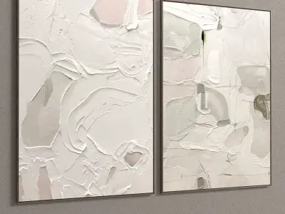 Plaster Two Photo Frame E-22 Low-poly 3D model