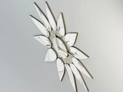 Floral wall clock 3D model