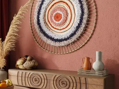 Bohemian style decorative cabinet wall decoration pendant 3D model