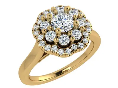 Flower Diamond Ring 3665 3D print model