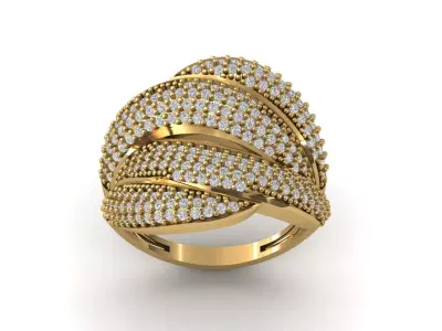 STL 3DM Print Ready Women Diamond Ring Lightweight Printable  3D print model 58
