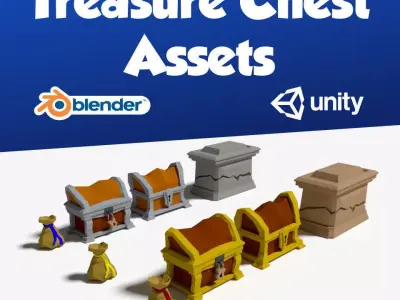 Loot Chest Lowpoly Game Assets - In Unity Too Low-poly 3D model