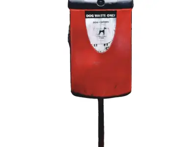 Park Dog Bin - 8K UHD - 3D Scan Model  Low-poly 3D model