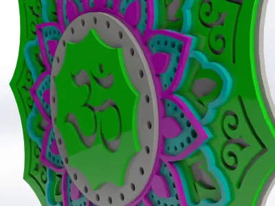 6 LAYER MANDALA DECORATION CNC AND LASER CUT 3D print model 2 3D print model