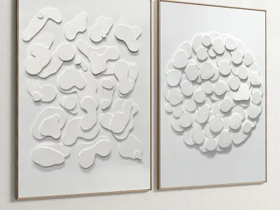 Plaster Two Photo Frame 100 Low-poly 3D model