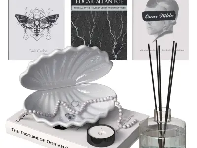 Decorative Set with pearl beads 3D model