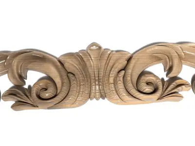Cartouche-012 Ornate Decorative Scroll Bracket 3D model