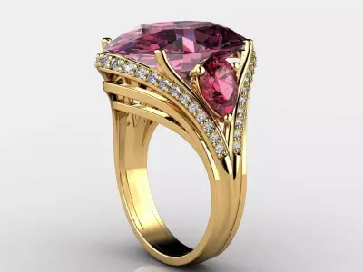 Exquisite Gemstone Rings 3D print model