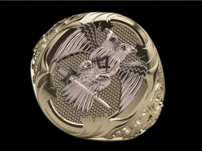 Male USA Eagle ring 3D print model 3D print model