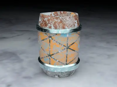  Snow Barrel Low-poly 3D model