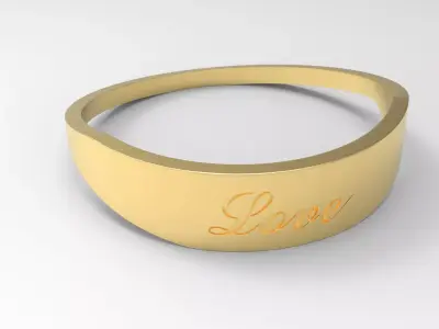 Love Ring Female Gold 3D print model