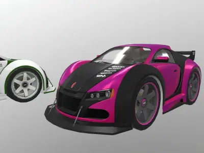 Baguetti car Low-poly 3D model