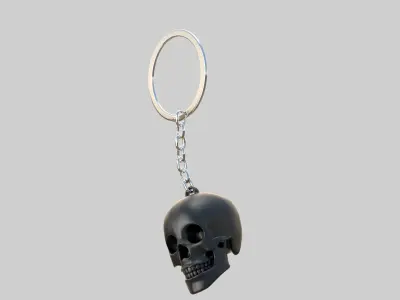 skull keychain black 3D model