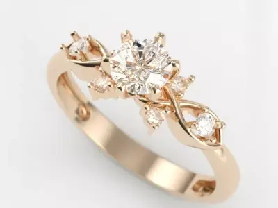 solitaire wedding engagement women classic diamond ring 3dm stl 3D print model