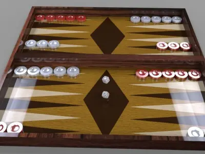 backgammon game 3D model