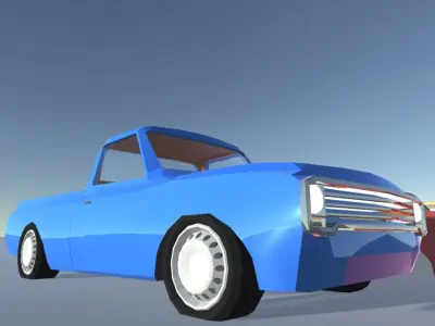 Low Poly Pickup Truck Model Low-poly 3D model
