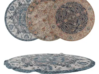 Round Rug Set 191 3D model