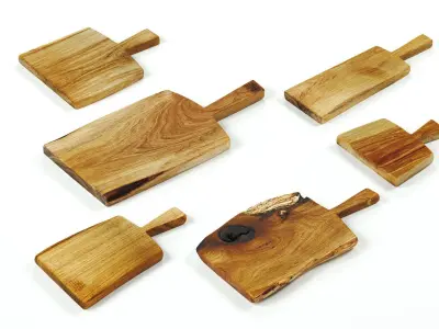 polypasta - lupadesign - cuttingboards oak set 3D model