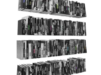 Books 150 pieces 3-2-1 Low-poly 3D model